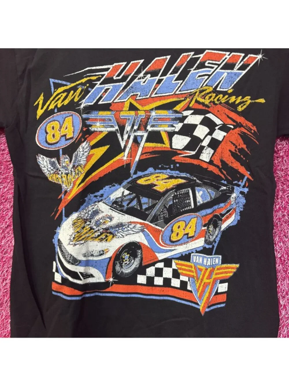 Van Halen Racing Black Graphic T-Shirt Small